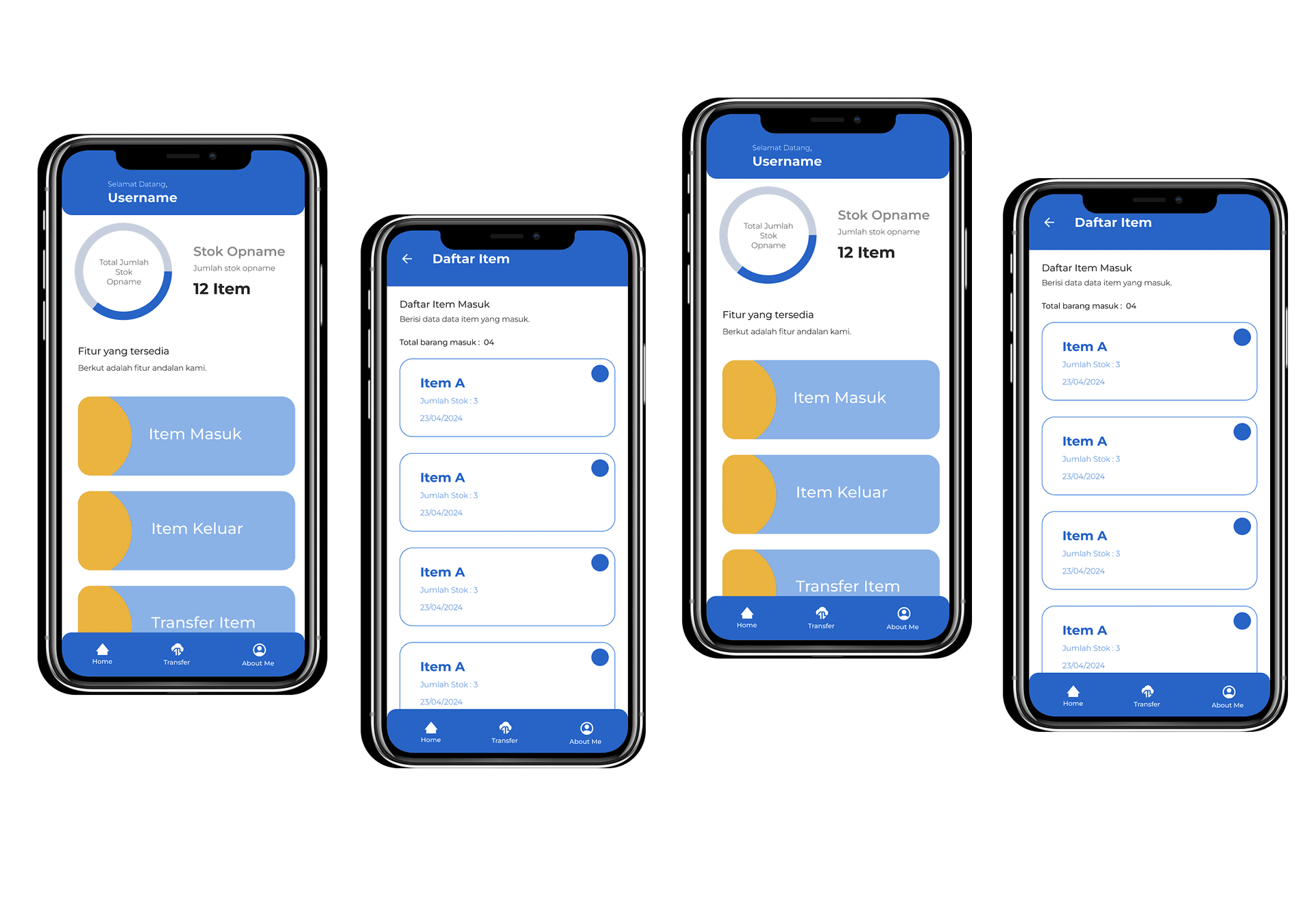 Preview proyek Management Item App